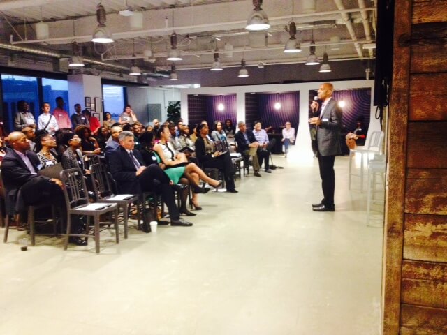 MLT Founder and CEO John Rice Addresses the crowd at pandora.
