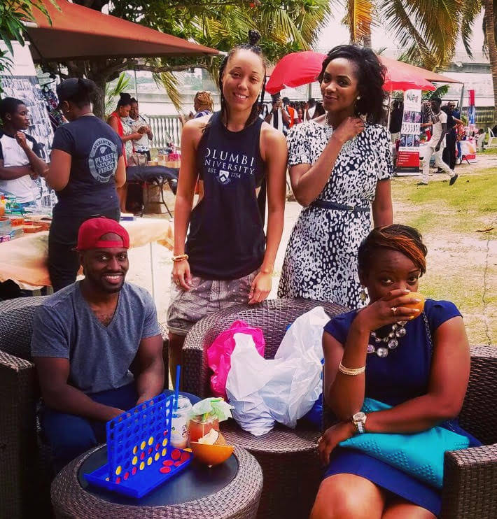Milagros at Mentedemoda market at Bics Garden in Lekki with other ABF Fellows Shakir and Elizabeth, as well as Elizabeth's sister